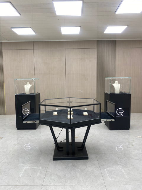 Octagonal Irregular Jewelry Display Cabinet