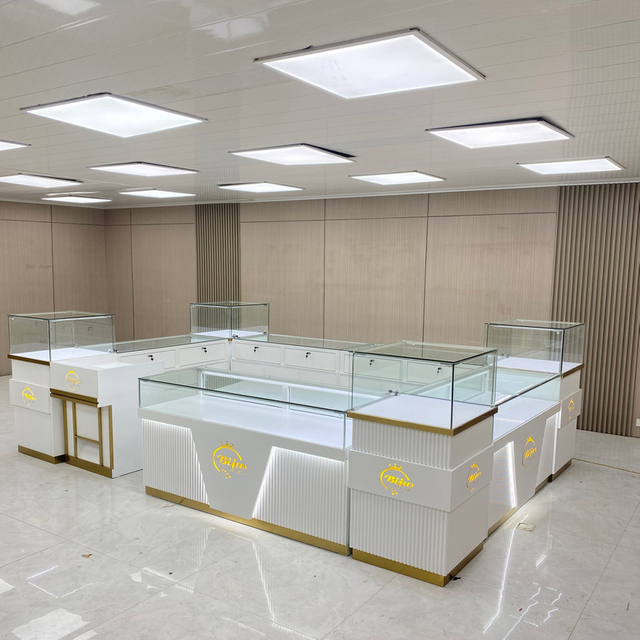 White Lacquer Jewelry Cabinet Set