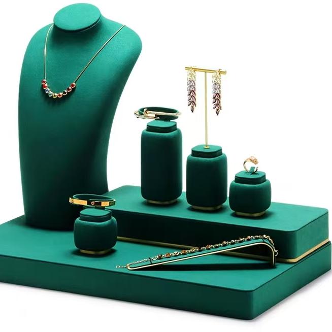 Modern jewelry display cases highlighting premium retail lighting and security features